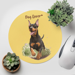 【 自然に囲まれた ドーベルマン 】 パステルカラー マウスパッド　犬　ペット　うちの子　犬グッズ　プレゼント 2枚目の画像
