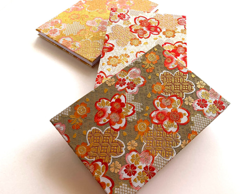 金襴織物御朱印帳 見開き御朱印帳 B5サイズ 『桜桜』 全3色