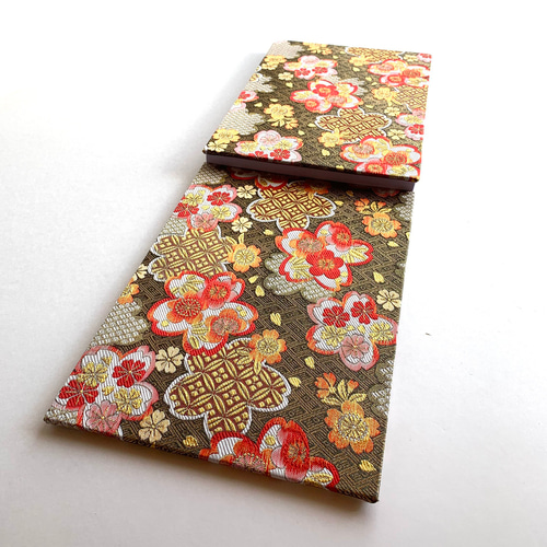 金襴織物御朱印帳 見開き御朱印帳 B5サイズ 『桜桜』 全3色