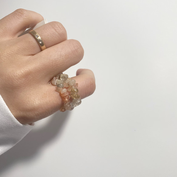 gem ring / 天然石の指輪 / ルチルクォーツ 2枚目の画像