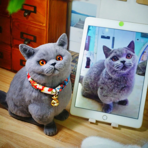 【オーダーメイドペット】羊毛フェルト、うちの子　猫ぬいぐるみ、フェルト猫、羊毛猫、肖像画、犬猫人形 プレゼントやギフトに 1枚目の画像