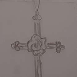 十字架系列--荆棘白玫瑰十字架吊墜 第10張的照片