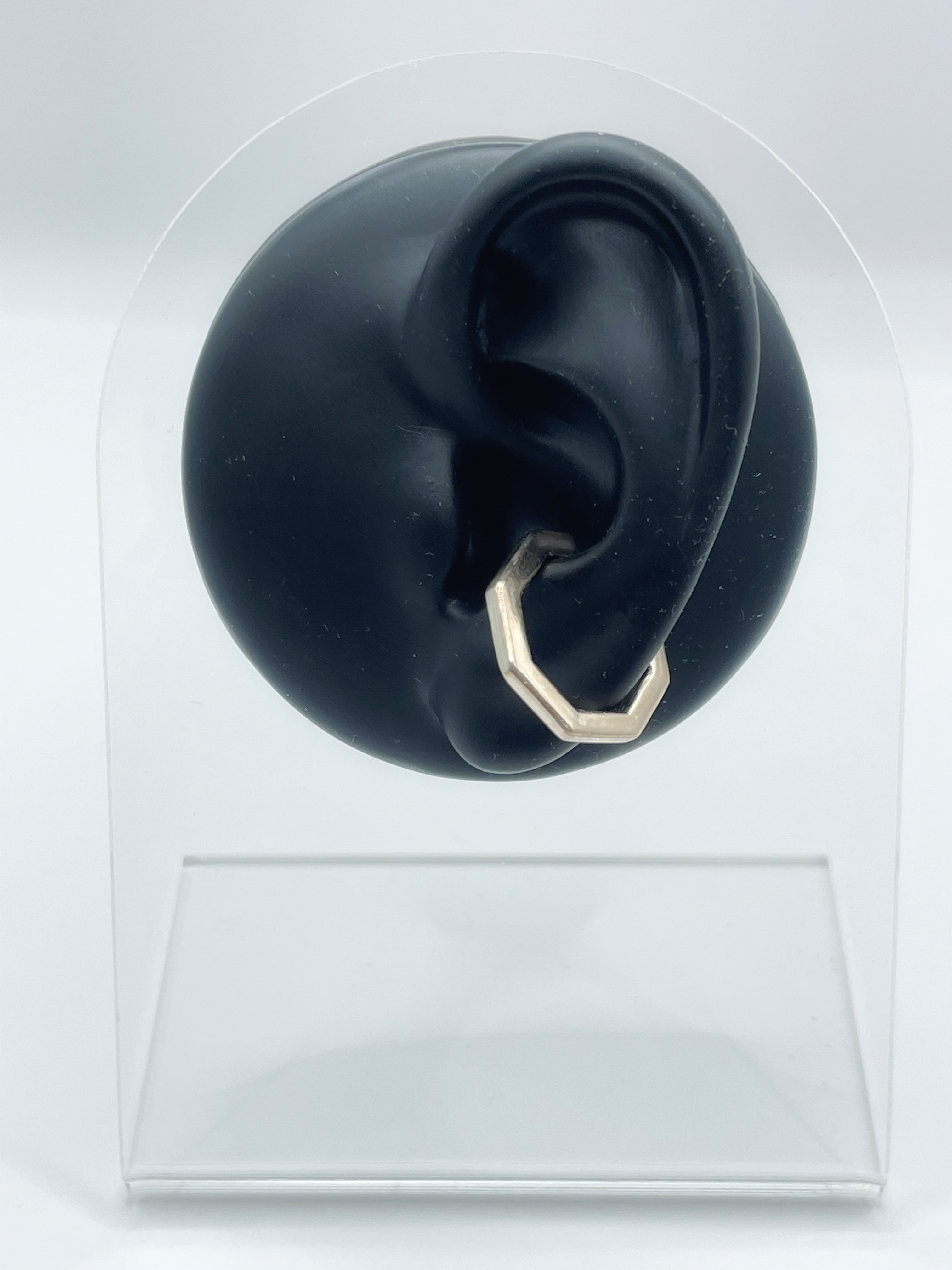 【ピンクシルバー】イヤーカフ（片耳）　大　-八足らず-