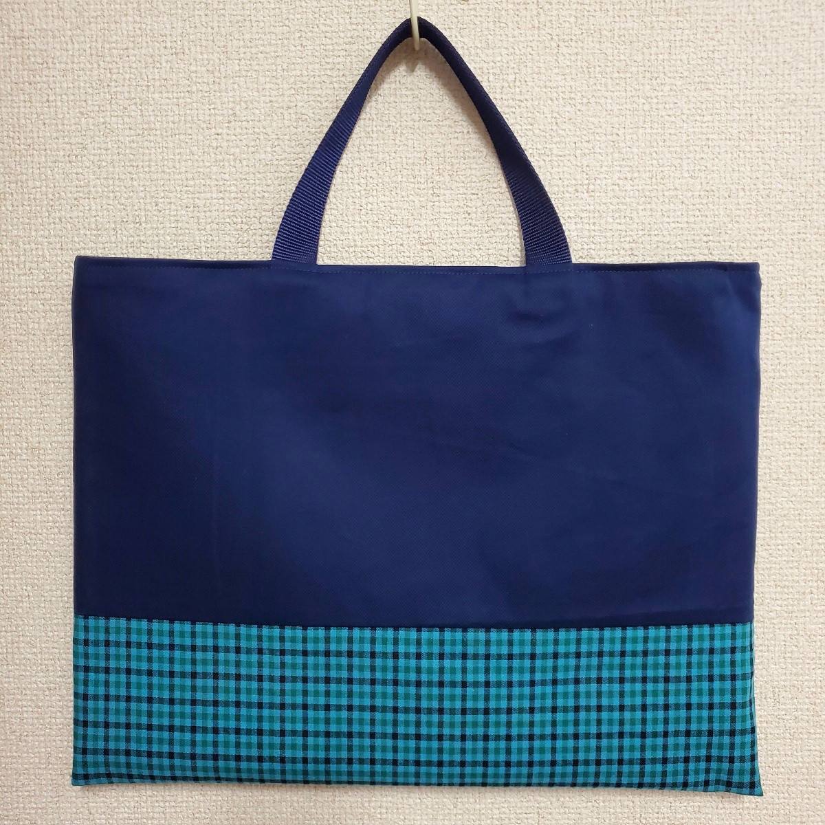 新品レッスンバッグ完売品 グリーンチェック トートバッグ 新品レッスンバッグ完売品 グリーンチェック トートバッグ