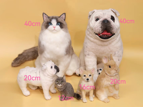 【オーダーメイドペット】羊毛フェルト、うちの子　猫ぬいぐるみ、フェルト猫、羊毛猫、肖像画、犬猫人形 プレゼントやギフトに 7枚目の画像