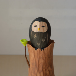 木彫『森のふくろう』A　送料無料 2枚目の画像