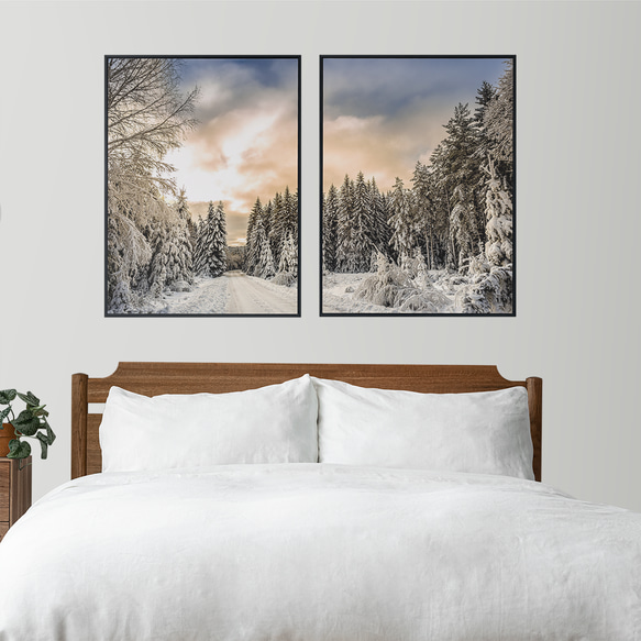現代自然森林冬季風景/室內海報外國藝術 2 件套 / 4643 第3張的照片