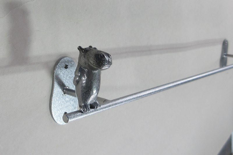 受注制作　カバのいるタオル掛け（ミニC）