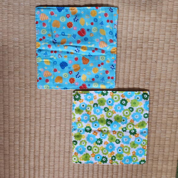 handmade＊ダブルガーセハーフハンカチ1枚＊acufactum＊ 珍しく