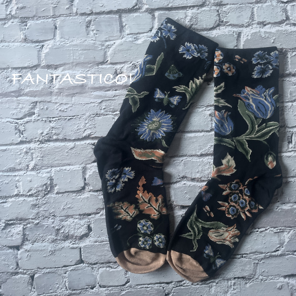 お得な3足セット❤️北欧フラワー柄ユニセックス靴下スケーターソックス グラフィックポップアート花柄ソックス プレゼントに 13枚目の画像