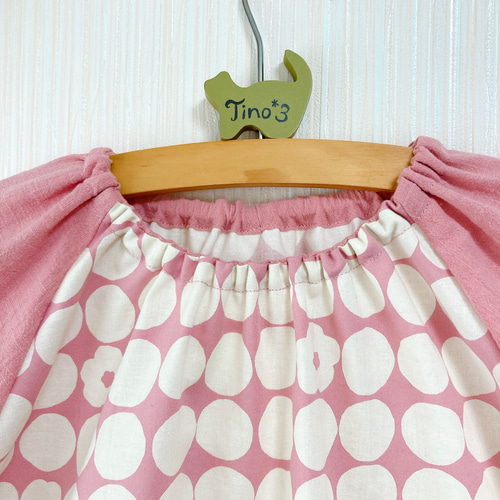 北欧調ドットとお花のスモック ピンク♡90 子供服 Tino*3 通販｜Creema  