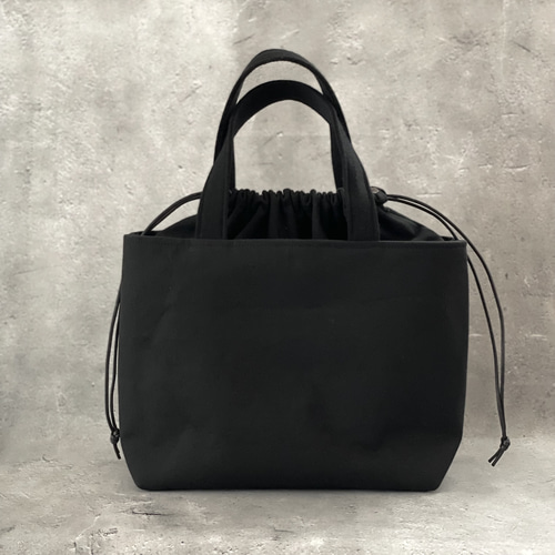 ⚮̈ミナペルホネン flower nest black あおり巾着トート 巾着