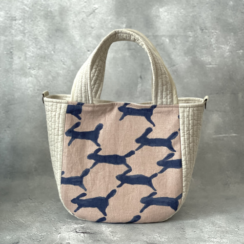 ⚮̈ミナペルホネン runrunrun pink ×ヌビ まるっこトート ヌビバッグ