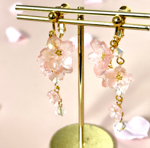 春待ち桜のイヤリング(ピアス)＊春色新作2023 1枚目の画像