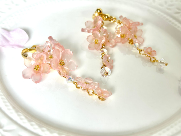 春待ち桜のイヤリング(ピアス)＊春色新作2023 5枚目の画像
