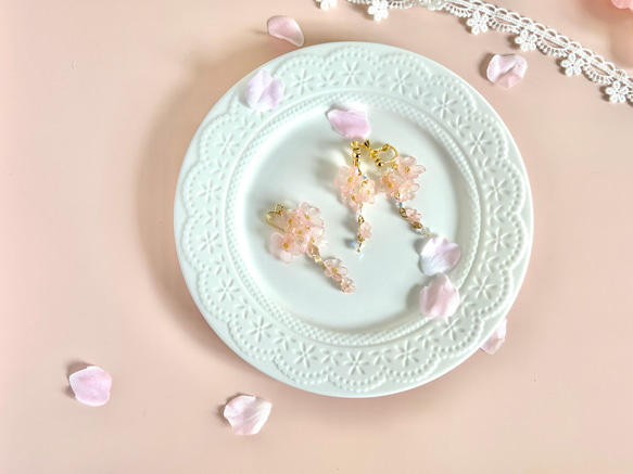 春待ち桜のイヤリング(ピアス)＊春色新作2023 2枚目の画像