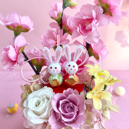 【祝開店！大放出セール開催中】 ハンドメイド❣️七五三アレンジ❣️ピンク、扇、バラ、おめ目 フラワー・リース
