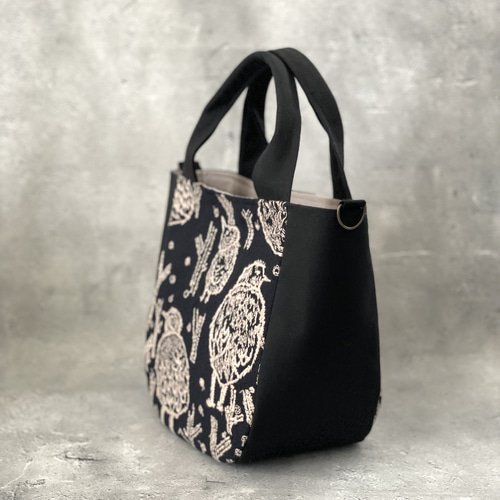 ハンドメイド＊丸底トートバッグ　　minaperhonen ⚮̈ミナペルホネン home circle navy まる底バッグ トートバッグ