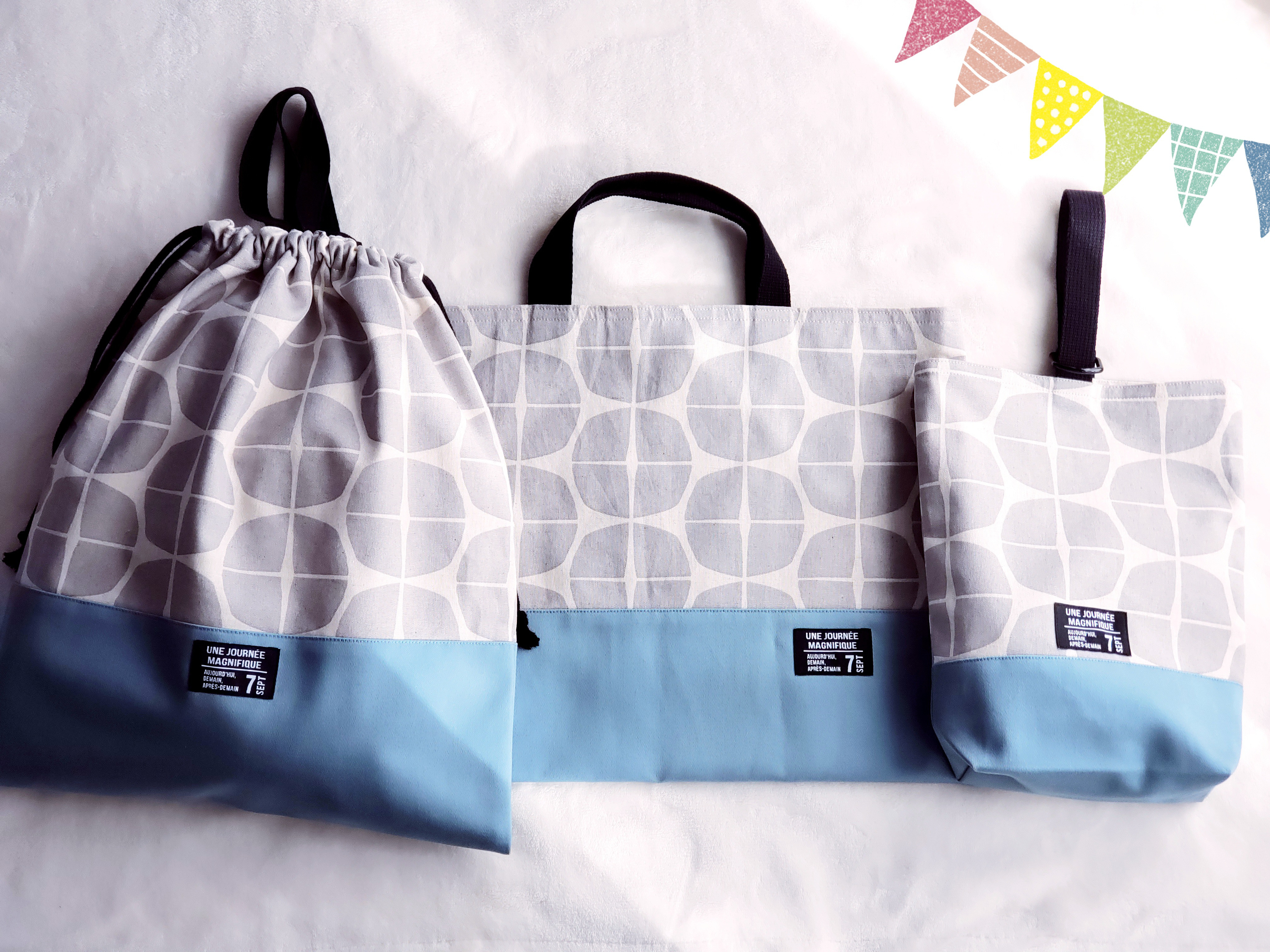 グレー★北欧 チーズ★レッスンバッグ・上靴入れ・お着替え袋★入園入学セット