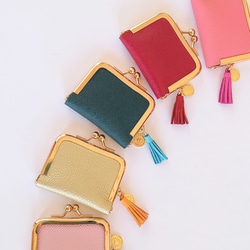 カラーオーダー※革のがま口アクセサリーケース 小物入れ がま口幅6cm