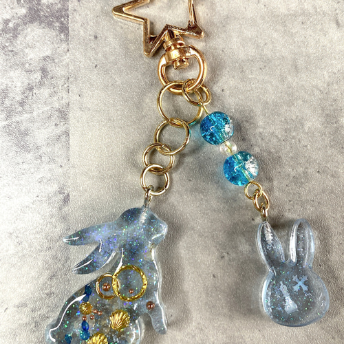 レジン キーホルダー ウサギ チャーム 2 その他アクセサリー
