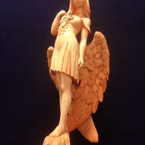 木彫りアート「ワイルド マスタング」* 新品・未使用・美品 * 1/64カスタム ミニカー❶1973年式 フォード・マスタング マッハ1