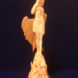 木彫刻 アート 『 静謐の天使 』　木彫刻 アート　芸術 アート 女性 ハンドメイド  手彫り　エンジェル 彫刻 8枚目の画像