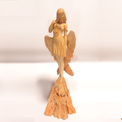 木彫刻 アート 『 静謐の天使 』　木彫刻 アート　芸術 アート 女性 ハンドメイド  手彫り　エンジェル 彫刻 20枚目の画像