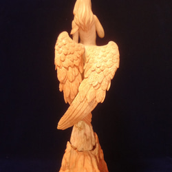 木彫刻 アート 『 静謐の天使 』　木彫刻 アート　芸術 アート 女性 ハンドメイド  手彫り　エンジェル 彫刻 12枚目の画像