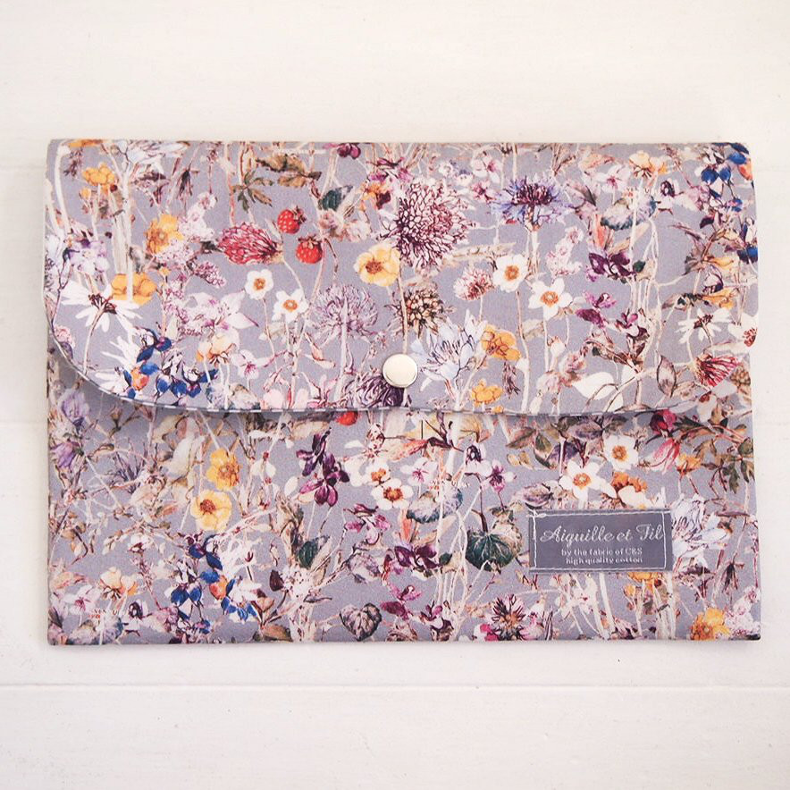 キーケース　カードケース　リバティワイルドフラワーズ　ブルー　ハンドメイド