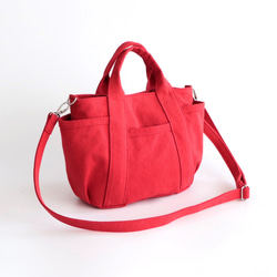 カジュアルトートmini（赤）２way　身軽なお出かけに 3枚目の画像