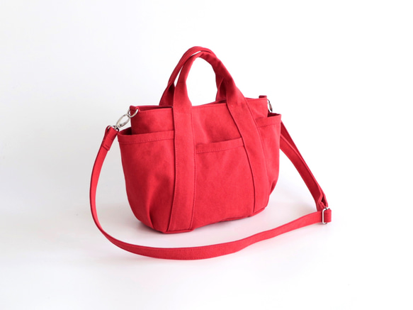 カジュアルトートmini（赤）２way　身軽なお出かけに 3枚目の画像