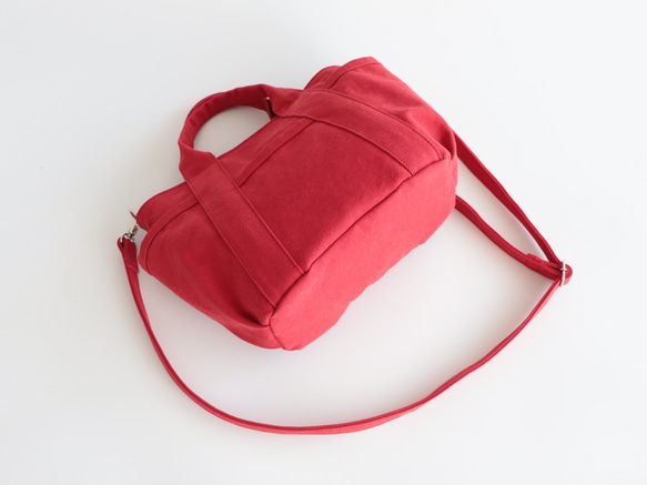 カジュアルトートmini（赤）２way　身軽なお出かけに 6枚目の画像