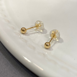 【K18 GOLD】18金 3mm ボール  ピアス 　 18KP1 1枚目の画像