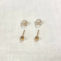 【K18 GOLD】18金 3mm ボール  ピアス 　 18KP1 2枚目の画像