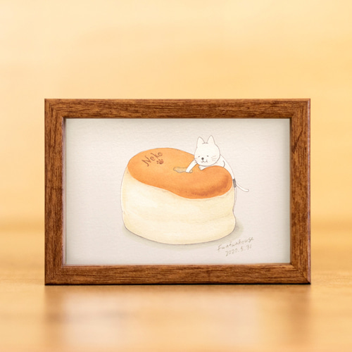 ネコぱんミニイラストフレーム スフレチーズケーキ ミニ額