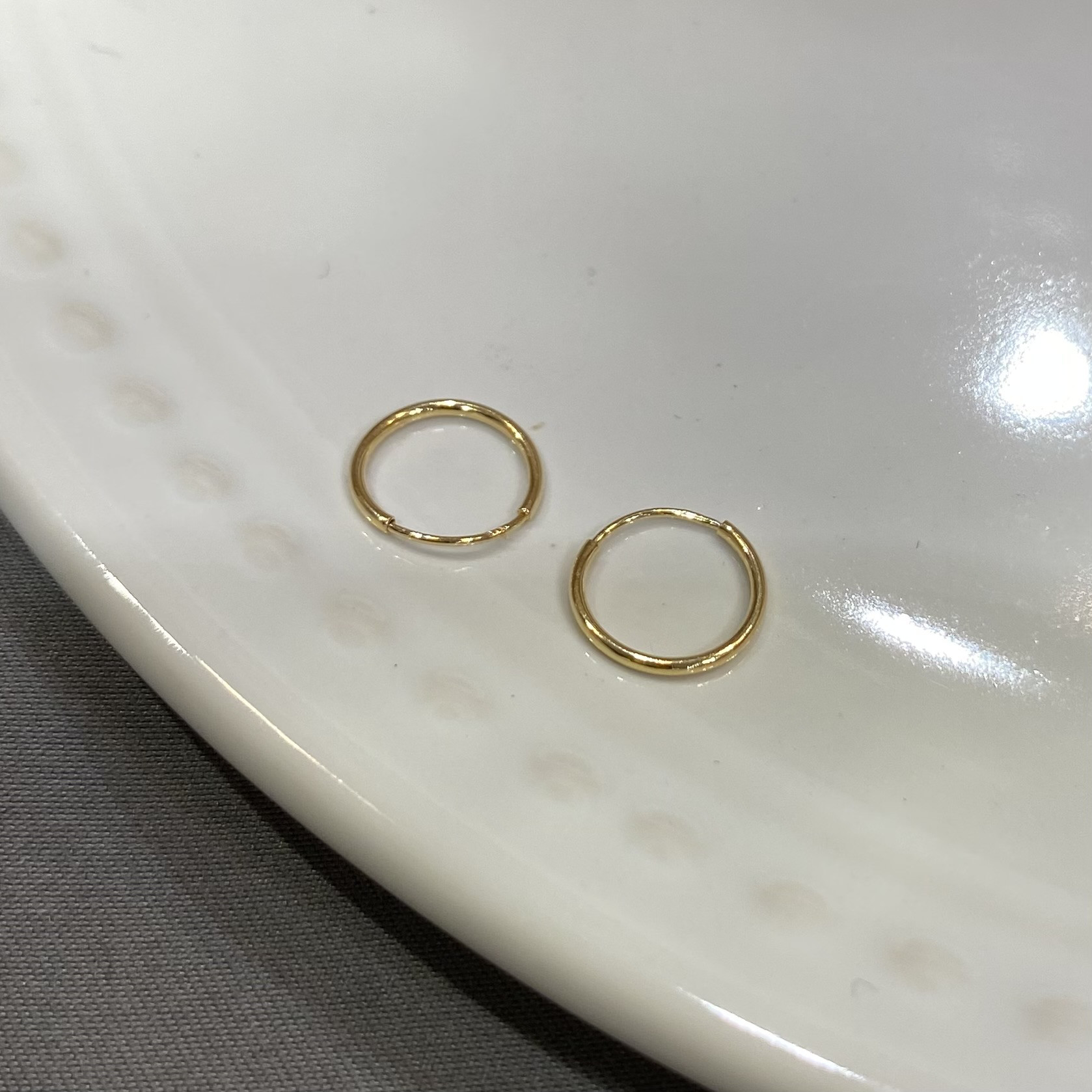 【K18 GOLD】18金 10mm フープ ピアス 　 18KP7 MADE IN JAPAN