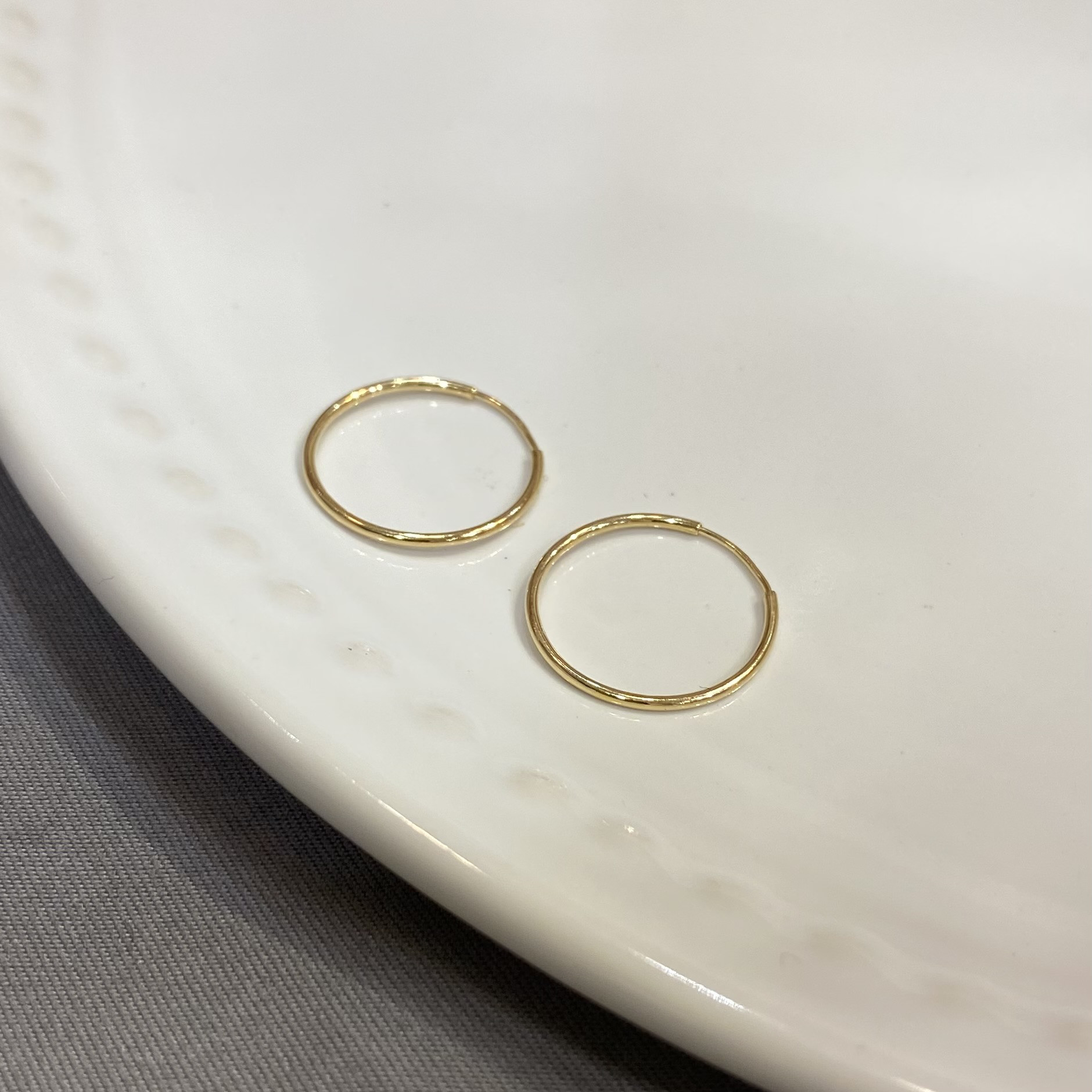【K18 GOLD】18金 15mm フープ ピアス 　 18KP8 MADE IN JAPAN