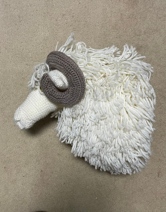 かぎ針編み動物ひつじヘッド飾り【インテリア】壁掛けデコレーション 