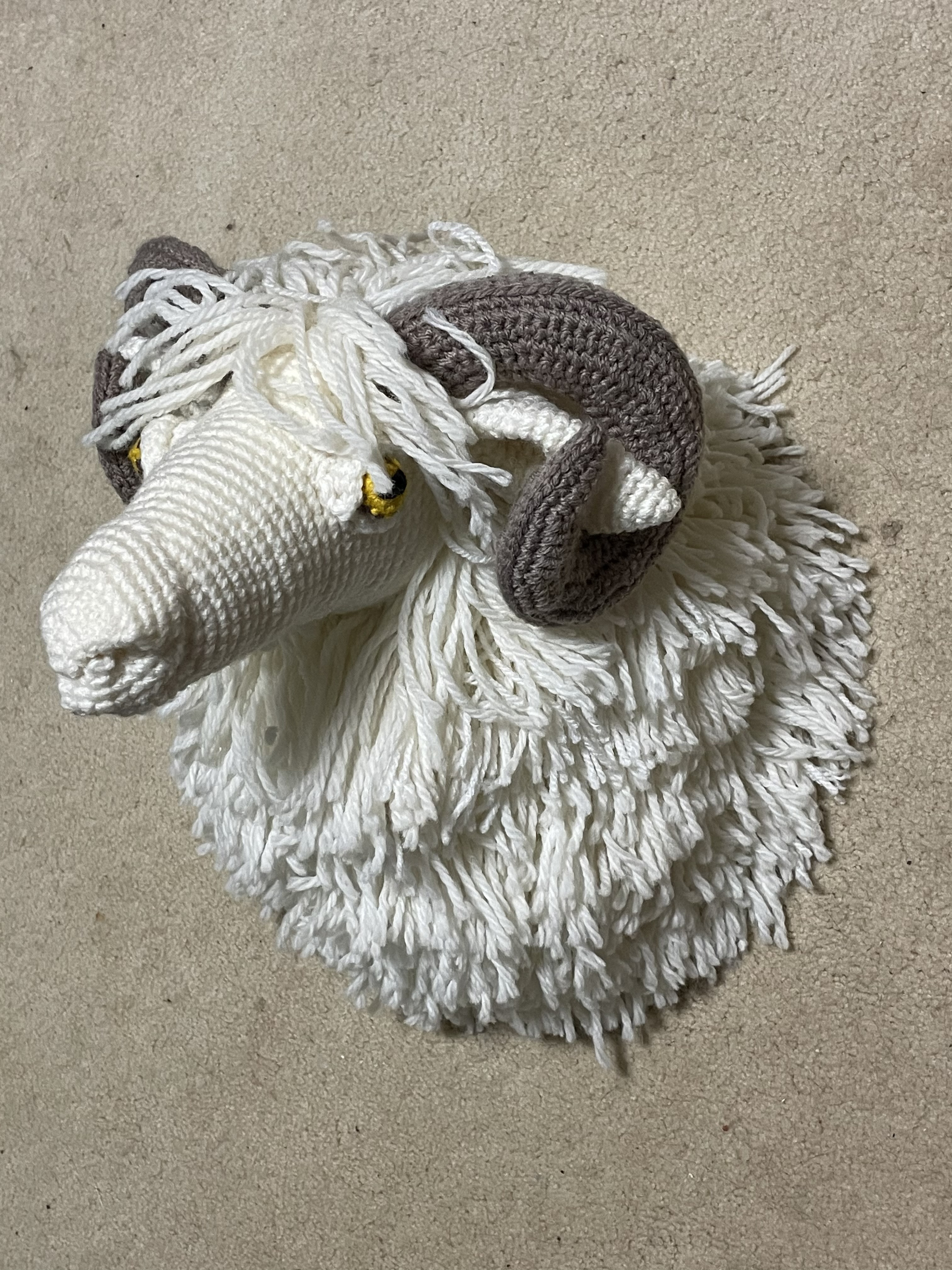 かぎ針編み動物ひつじヘッド飾り【インテリア】壁掛けデコレーション