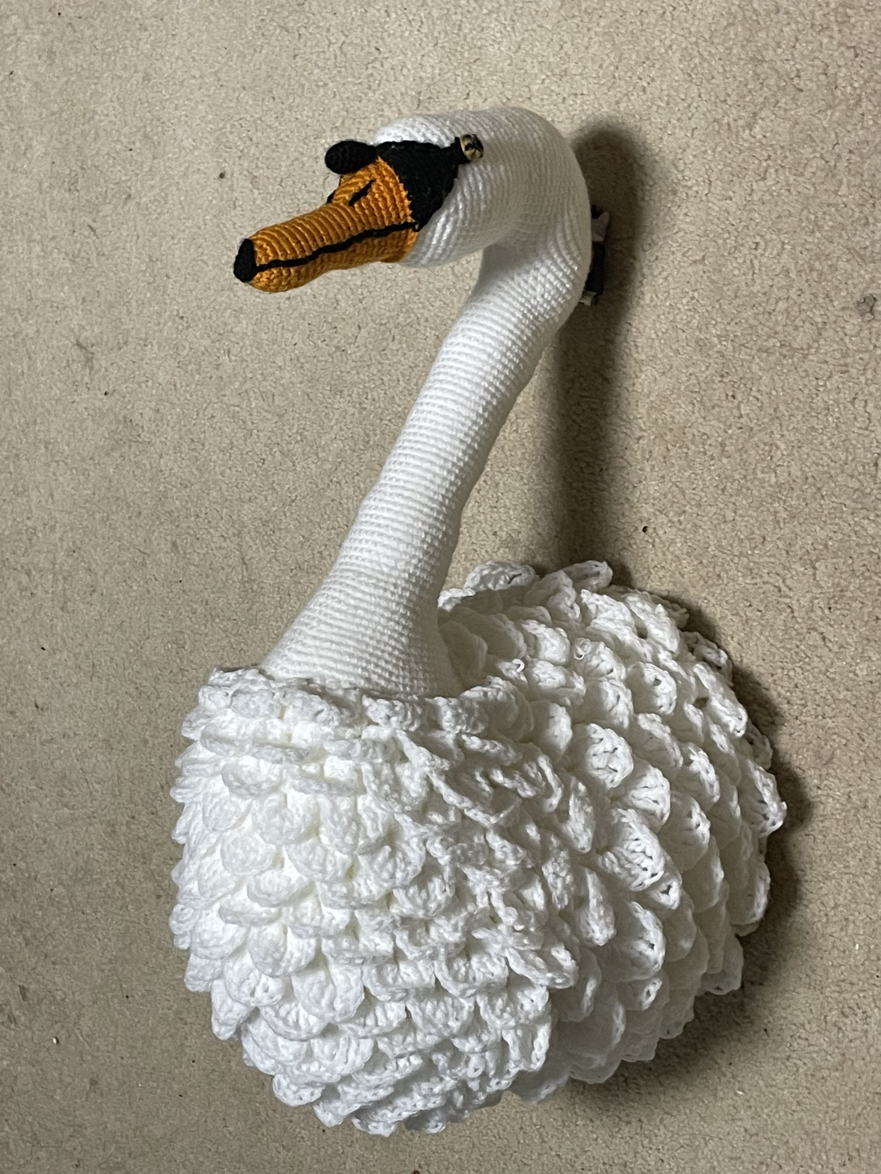 かぎ針編み動物白鳥ヘッド飾り【インテリア】壁掛けデコレーション