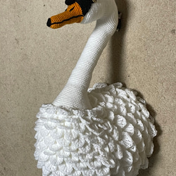 かぎ針編み動物白鳥ヘッド飾り【インテリア】壁掛けデコレーション 1枚目の画像