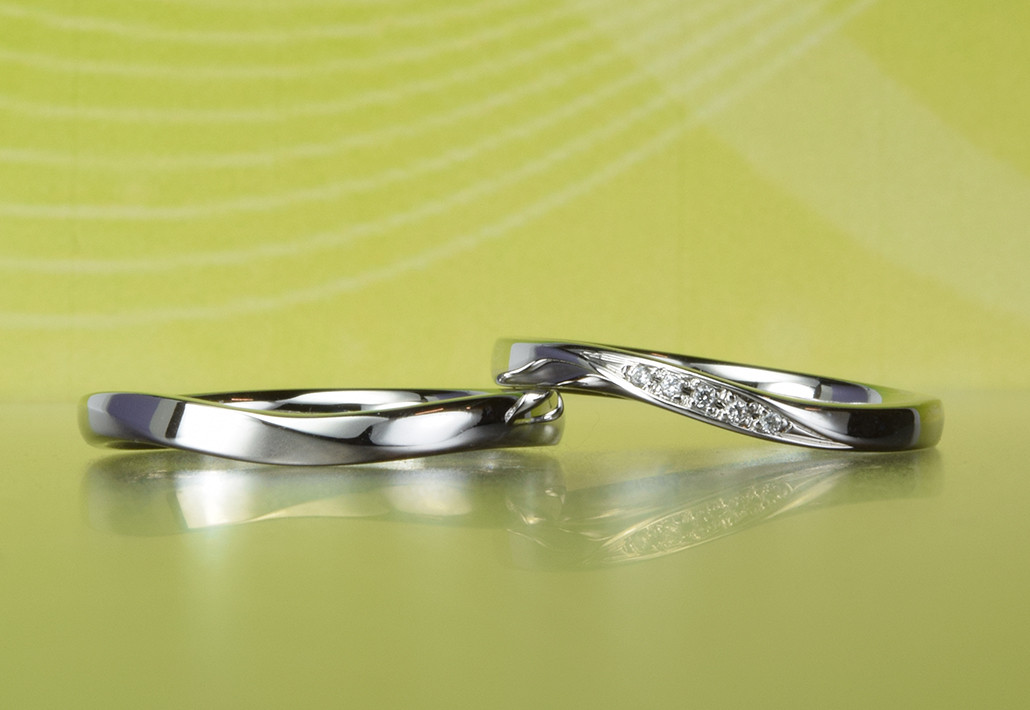 指長シリーズ（ Flow 同じ時の流れ）指が長く見える結婚指輪【MG-038 】