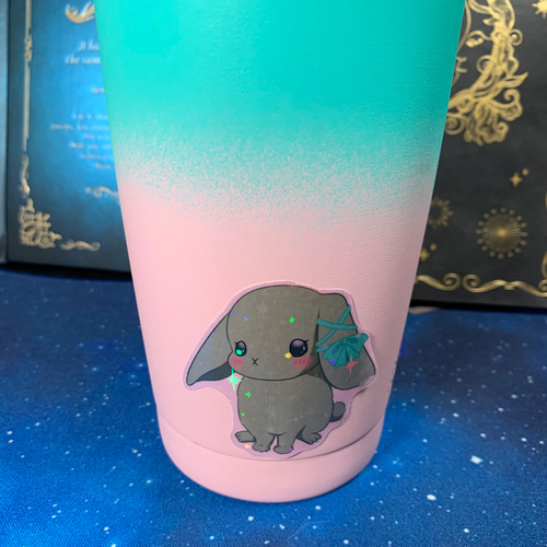 キラキラシール/白うさぎとタレ耳うさぎ/ホログラム/ステッカー/ウサギ