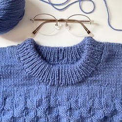 手編みのセーター8 メリノウール100% 1枚目の画像