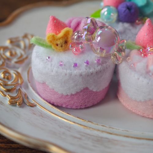 ミニチュア 素晴らしい ゆめかわケーキ3 ミニくま付き