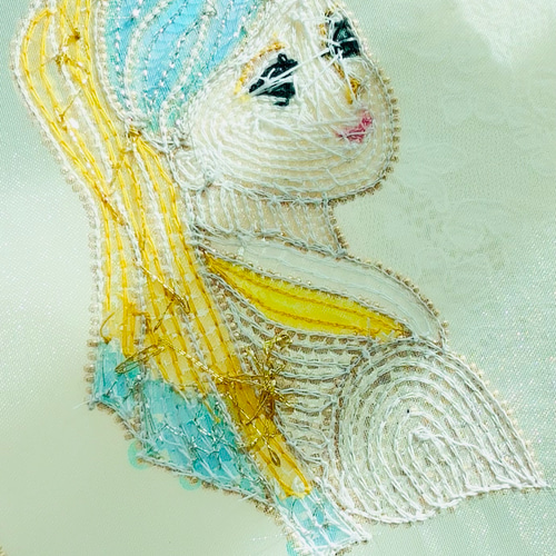 現在受注製作☆真珠の耳飾りの少女 オートクチュール刺繍