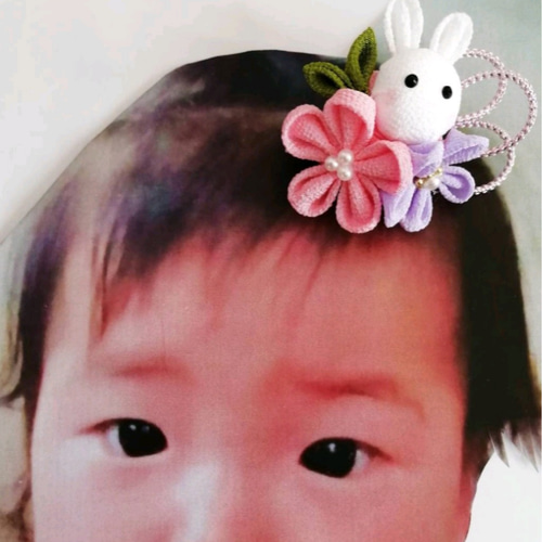 つまみ細工 ベビーヘアクリップ ひな祭り 初節句 お正月 七五三 髪飾り