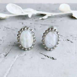 天然石×ボールチェーンピアス（ブルーコッパーターコイズ） ピアス