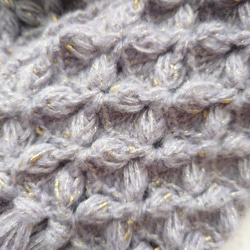 マフラー バタフライ 柄 花 ゴールドラメ 編み 手編み 編み物 2枚目の画像